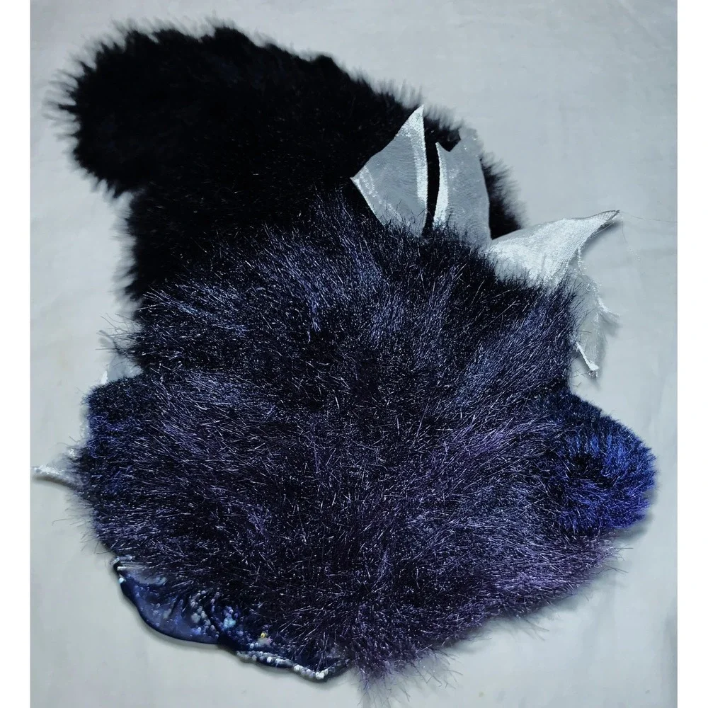 Dakin Midnight Navy Blue Cat Plush Long Hair 12